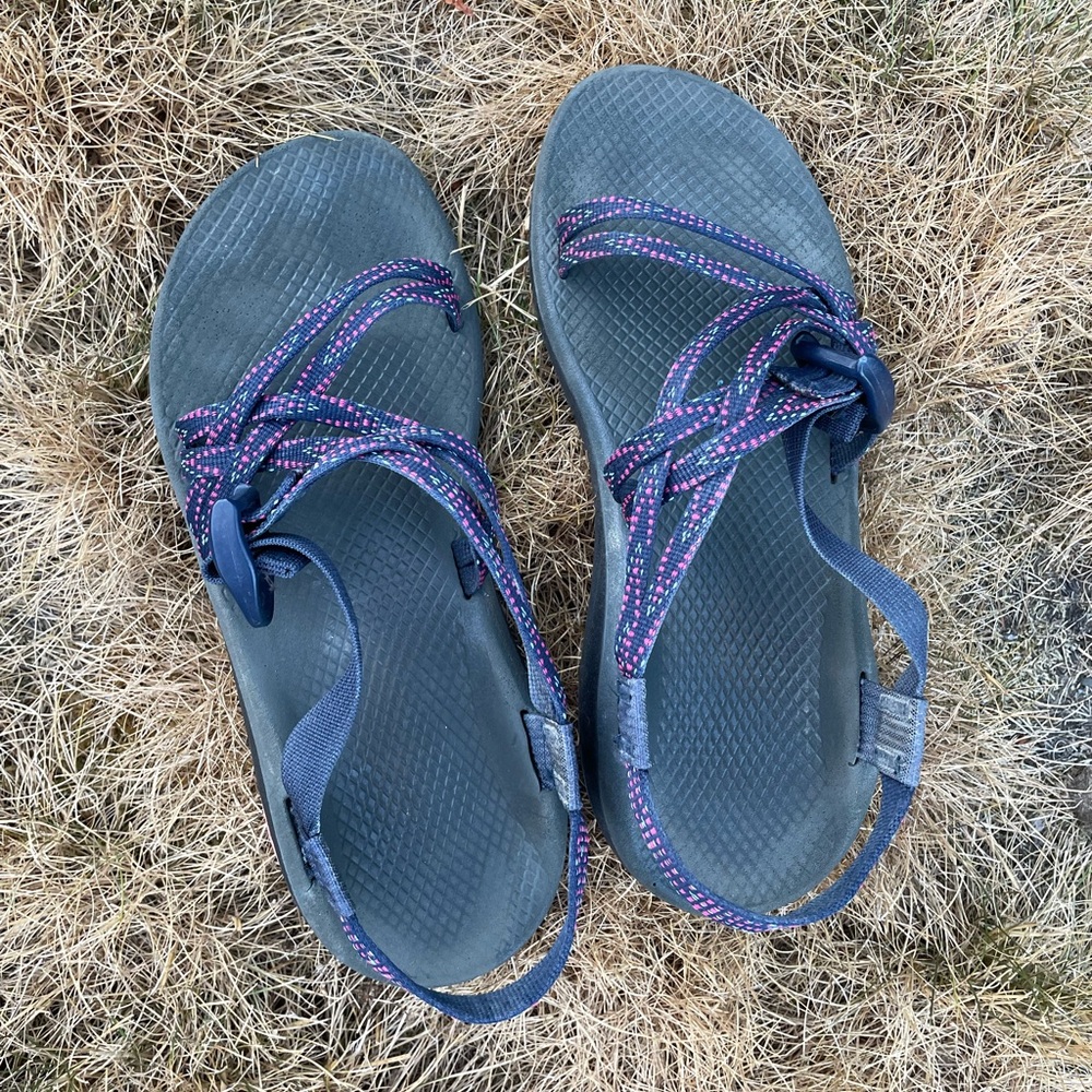 Navy and Pink Chacos